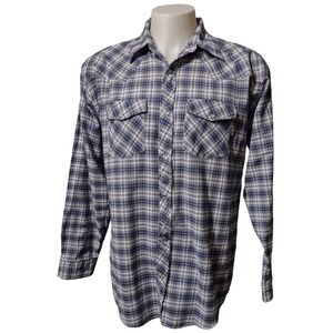 Outback Rider Womens Size XL Plaid Pearl Snap Shirt American Classic Long Sleeve
